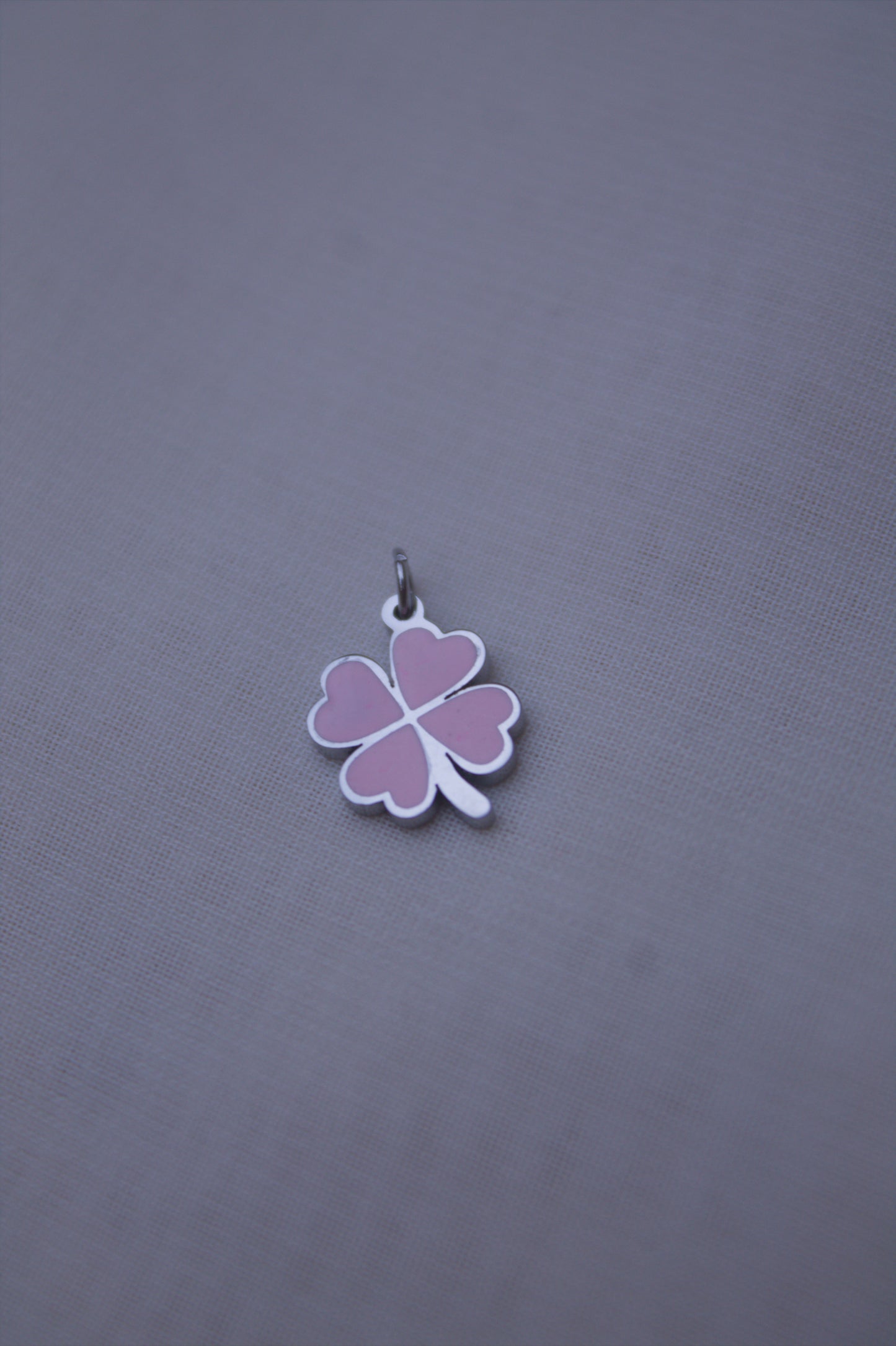 Enamel Pink Clover Charm
