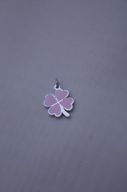 Enamel Pink Clover Charm