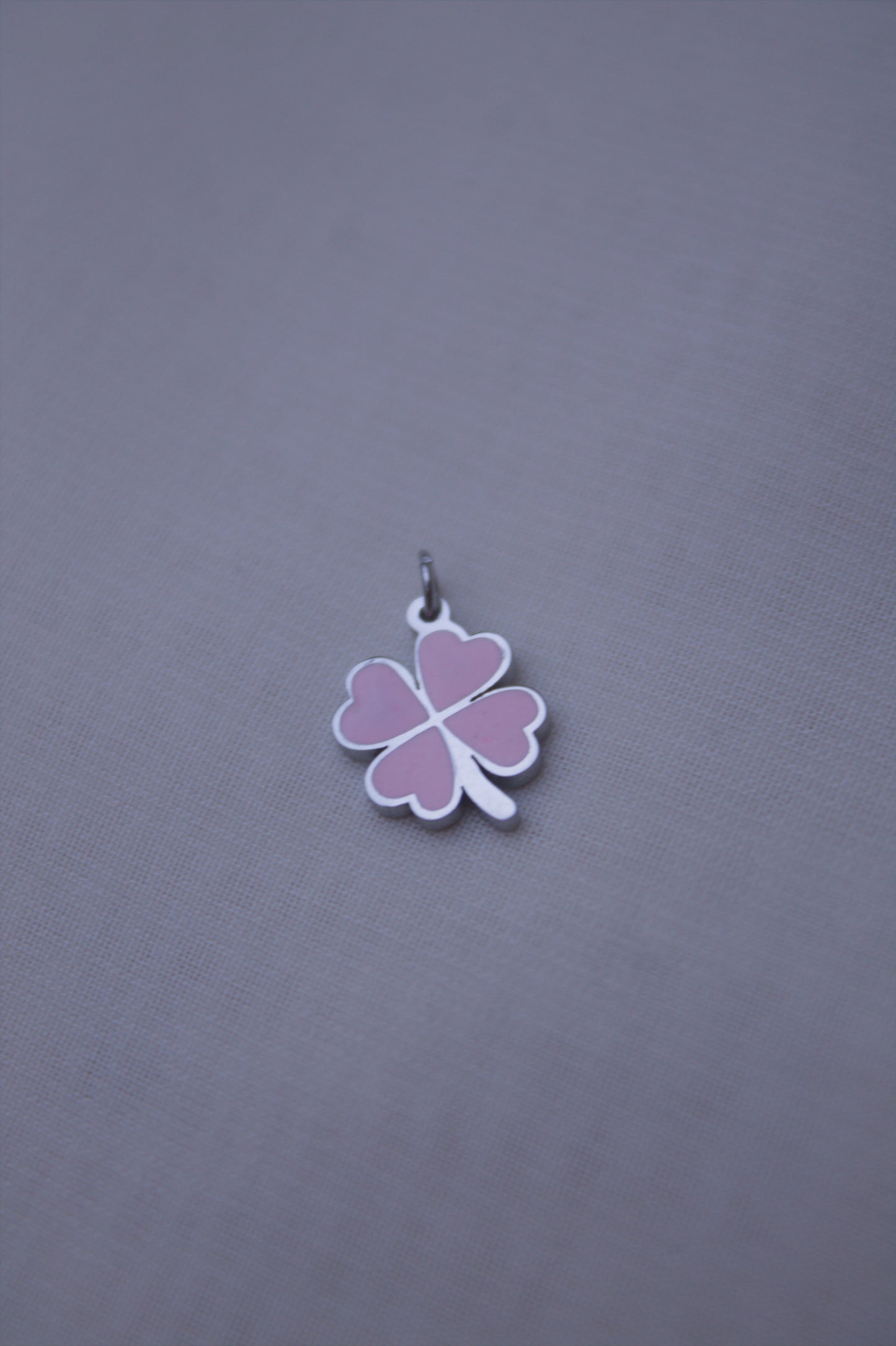 Enamel Pink Clover Charm