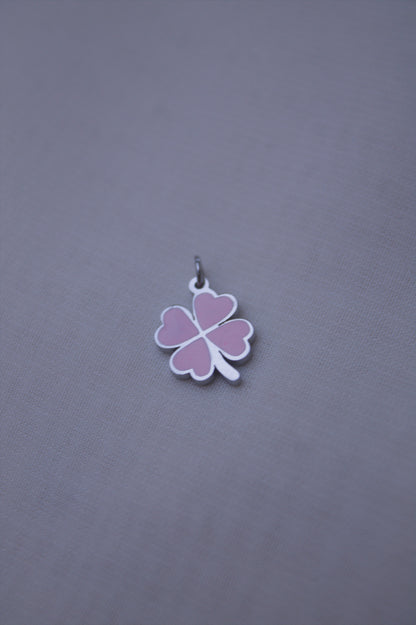 Enamel Pink Clover Charm