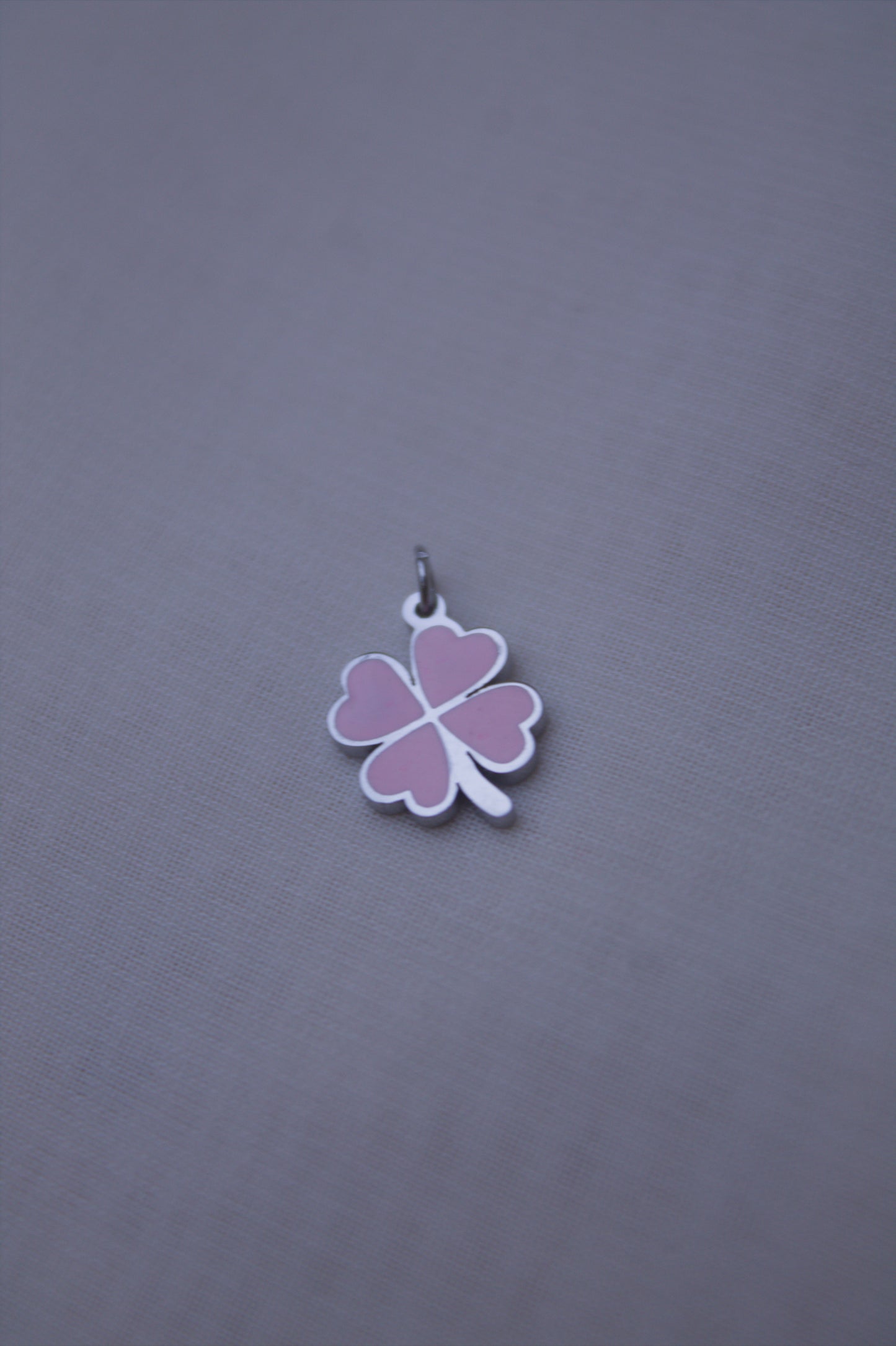 Enamel Pink Clover Charm