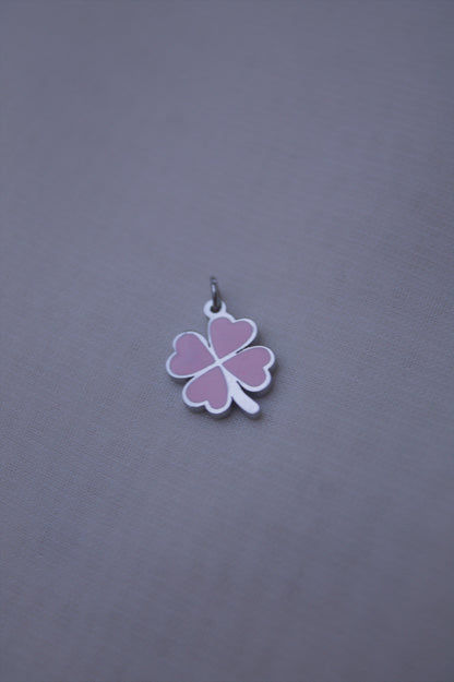 Enamel Pink Clover Charm