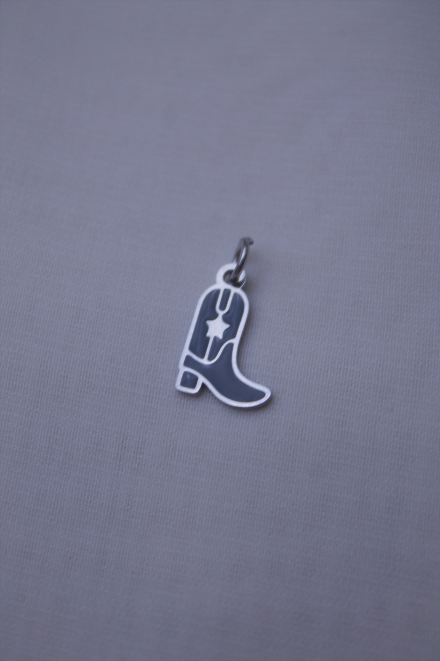 Enamel Black Cowboy Boot Charm