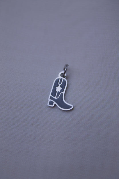 Enamel Black Cowboy Boot Charm