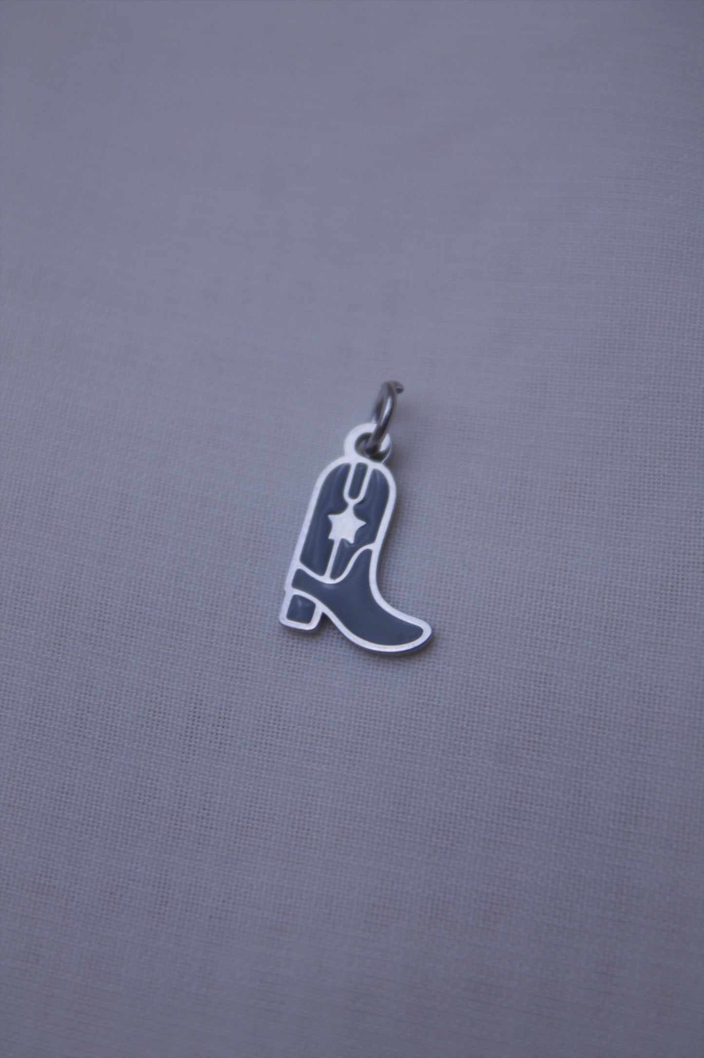 Enamel Black Cowboy Boot Charm