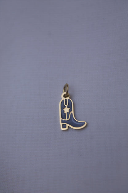 Enamel Blue Cowboy Boot Charm