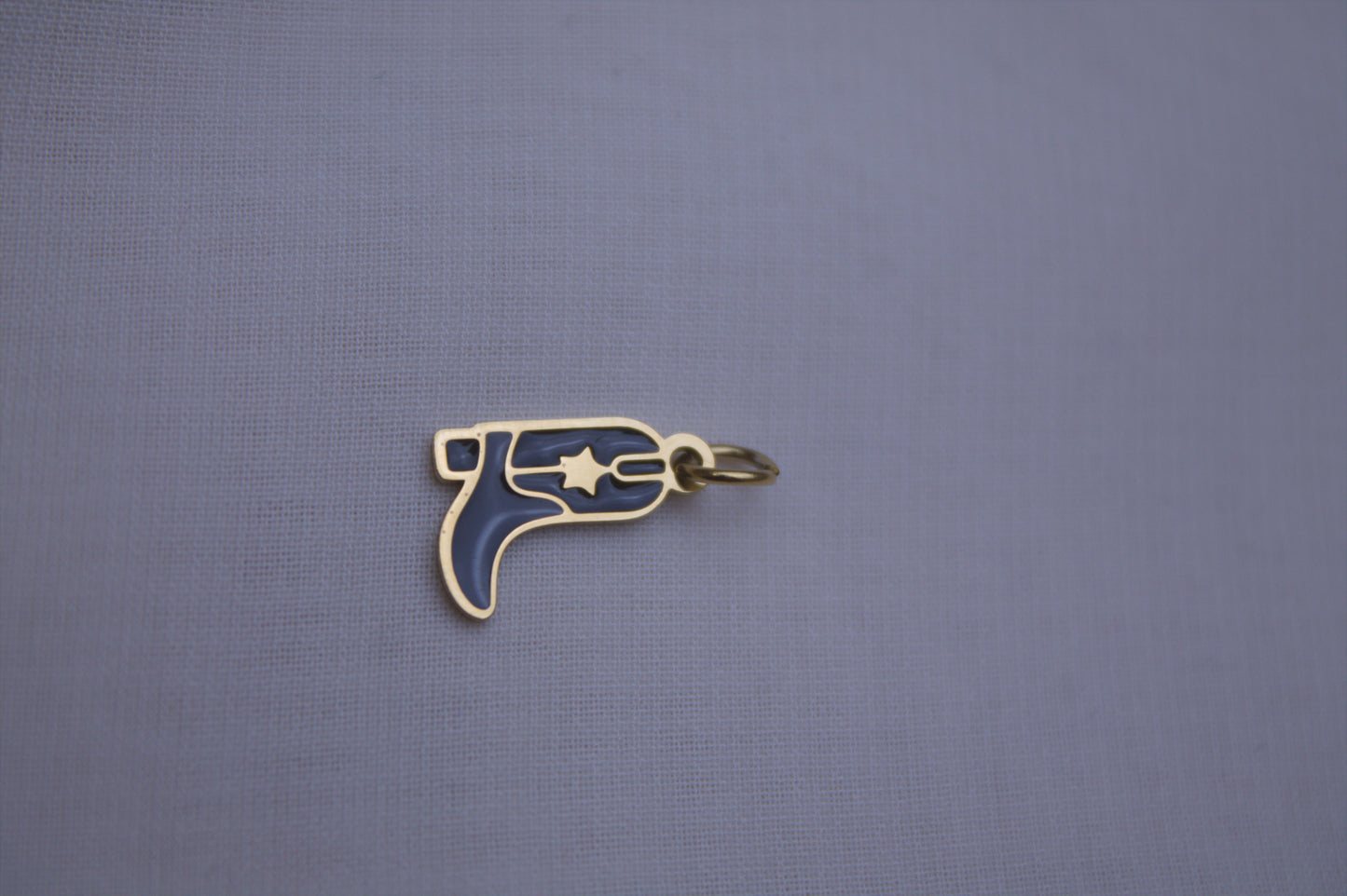 Enamel Blue Ray Gun Charm