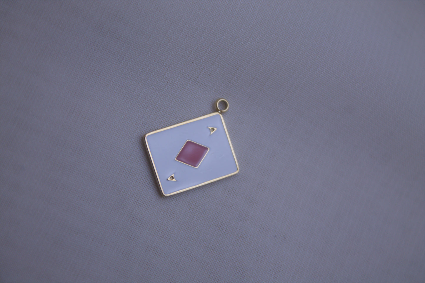 Enamel Ace Of Diamonds Card Charm