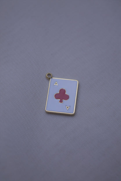 Enamel Ace Of Clubs Card Charm