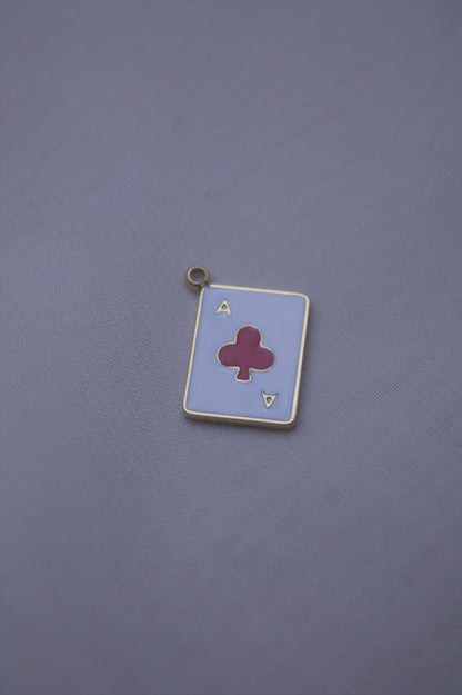 Enamel Ace Of Clubs Card Charm
