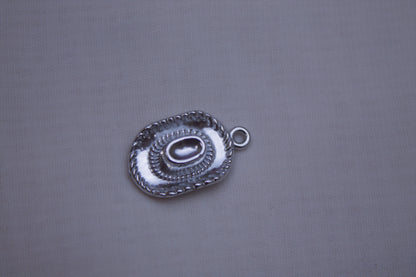 Classic Silver Cowboy Hat Charm