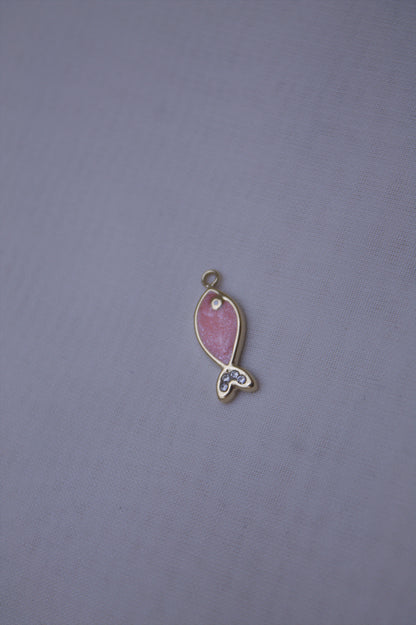 Enamel Pink Fish Charm