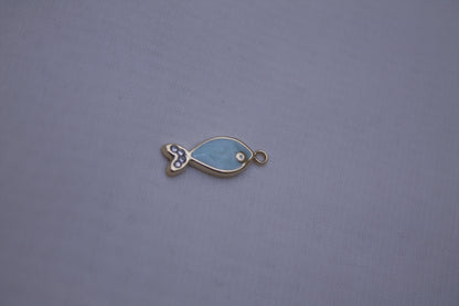 Enamel Blue Fish Charm