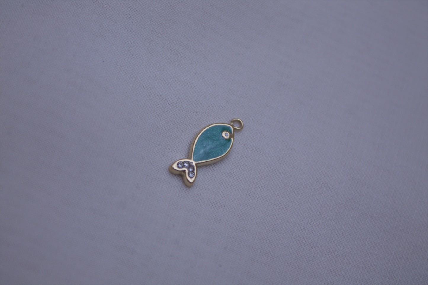 Enamel Teal Fish Charm