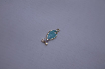 Enamel Teal Fish Charm