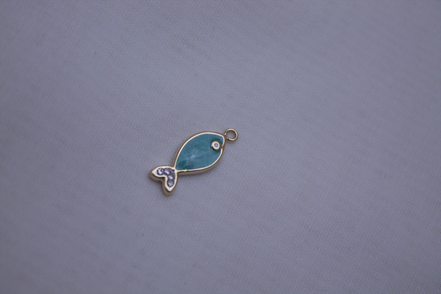 Enamel Teal Fish Charm