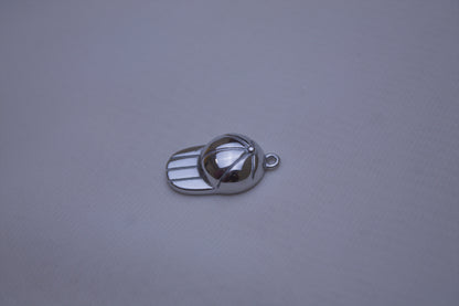 Classic Silver Baseball Cap Charm