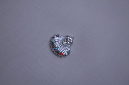 Crystal Silver Seashell Charm