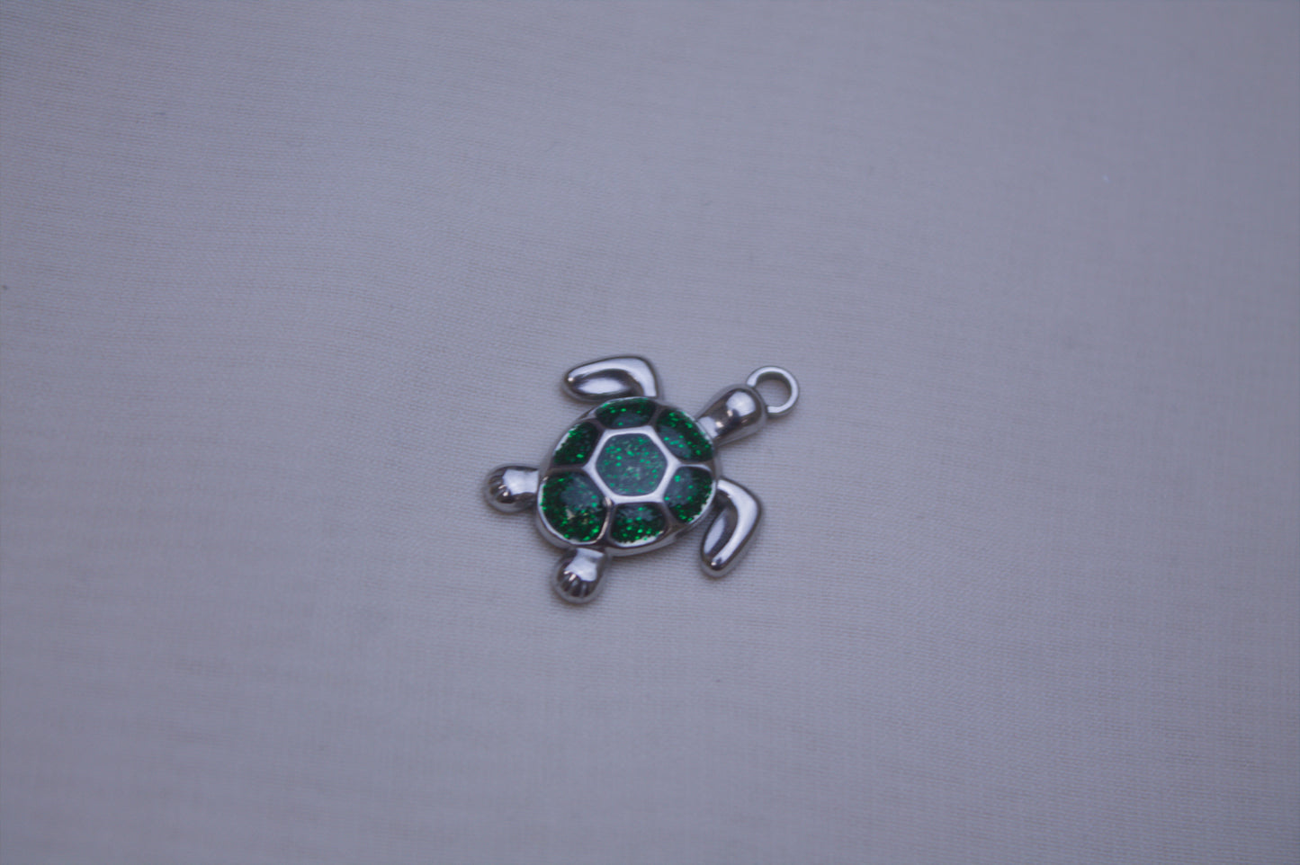 Enamel Green Turtle Charm