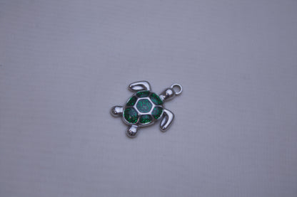 Enamel Green Turtle Charm