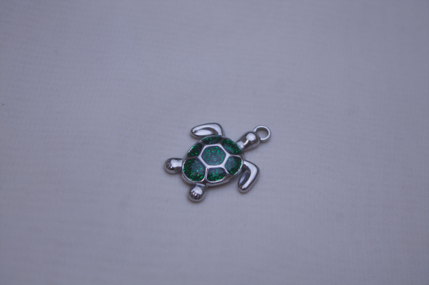 Enamel Green Turtle Charm