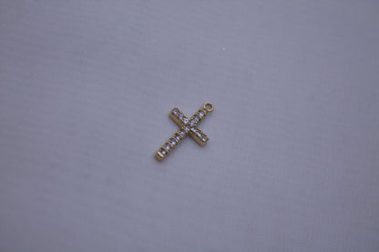 Crystal Gold Cross Charm