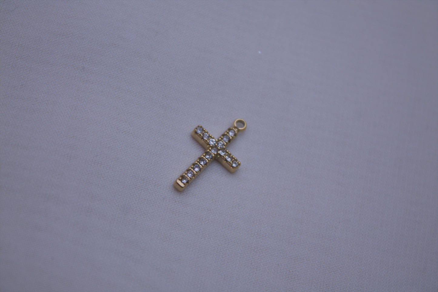 Crystal Gold Cross Charm