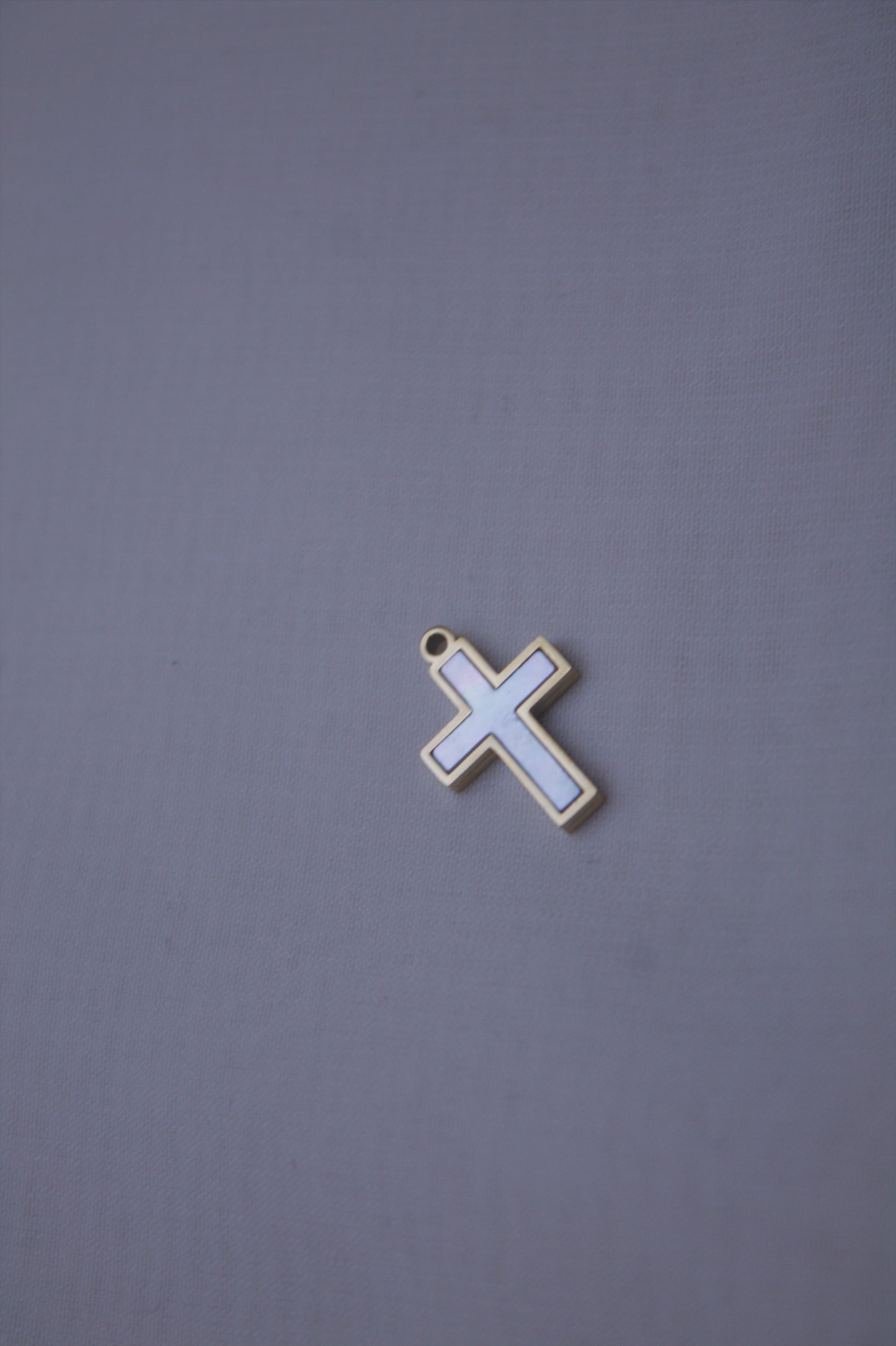 Pearl Gold Cross Charm