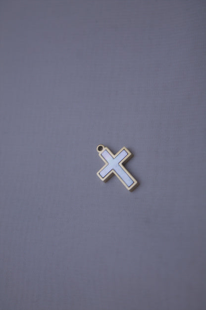 Pearl Gold Cross Charm