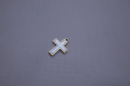 Pearl Gold Cross Charm