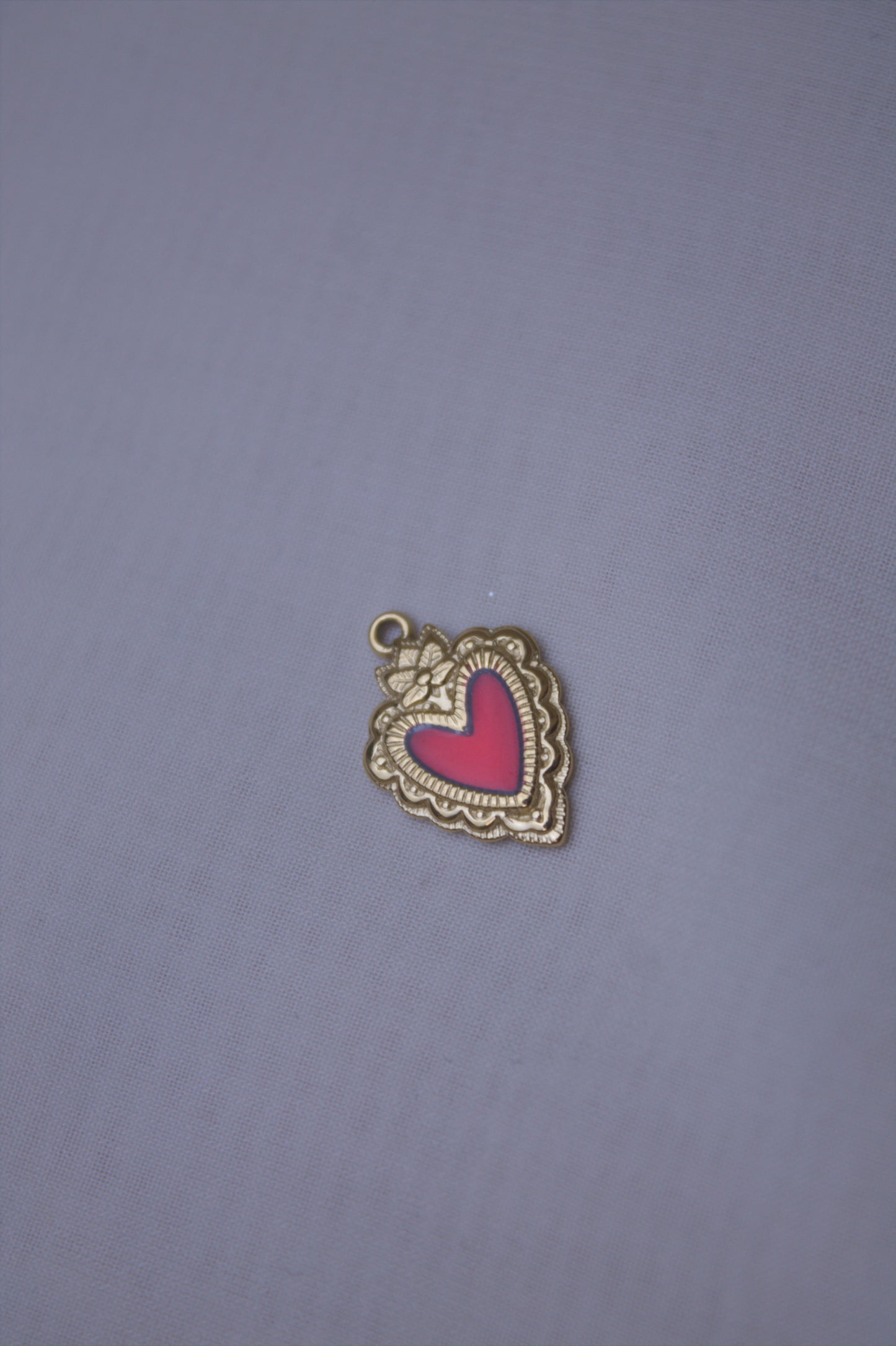 Enamel Pink Sacred Heart Charm