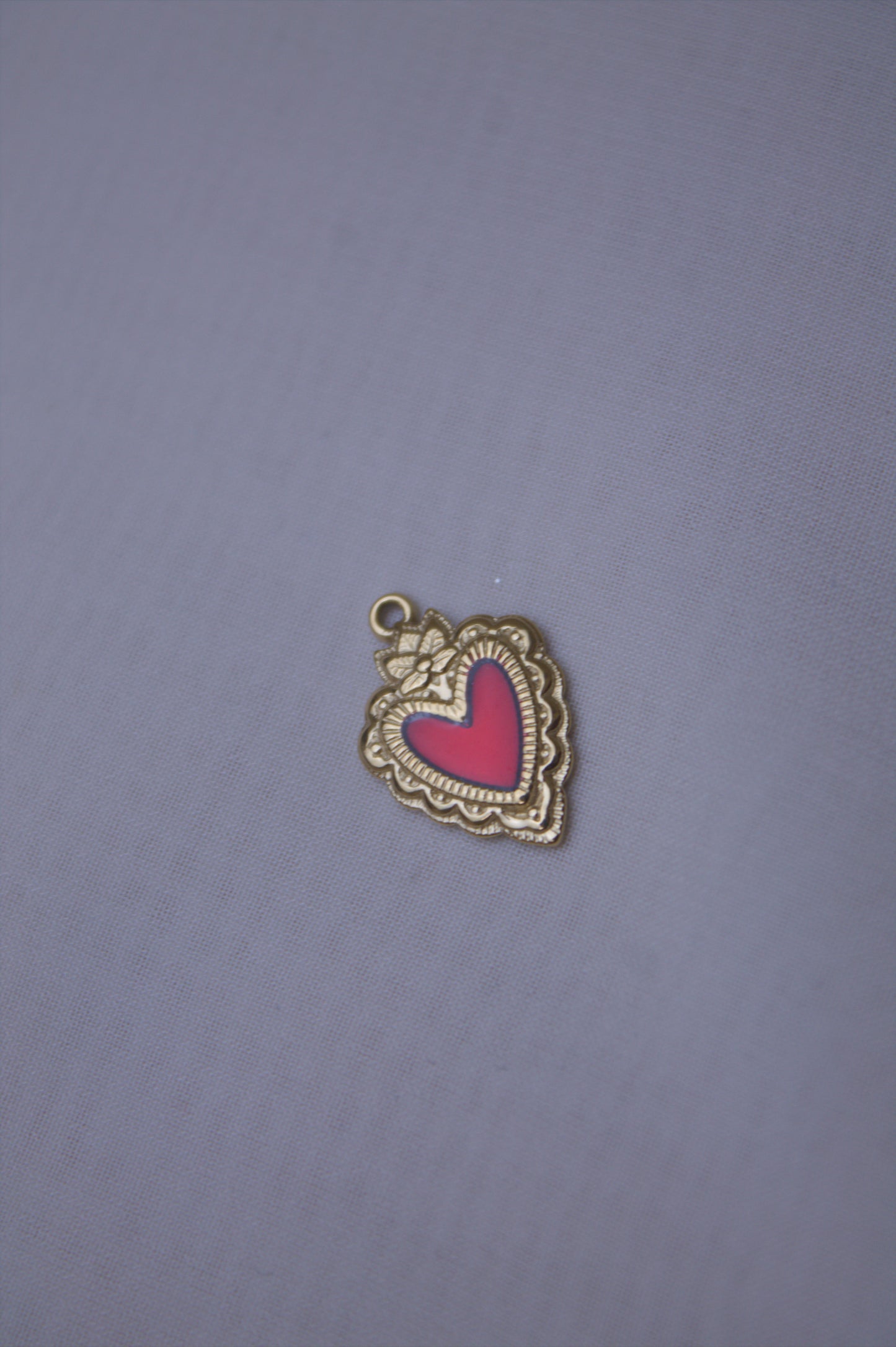 Enamel Pink Sacred Heart Charm