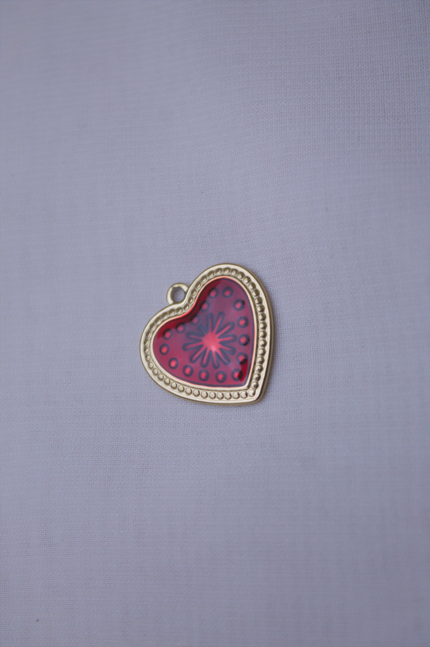 Enamel Red Heart Charm