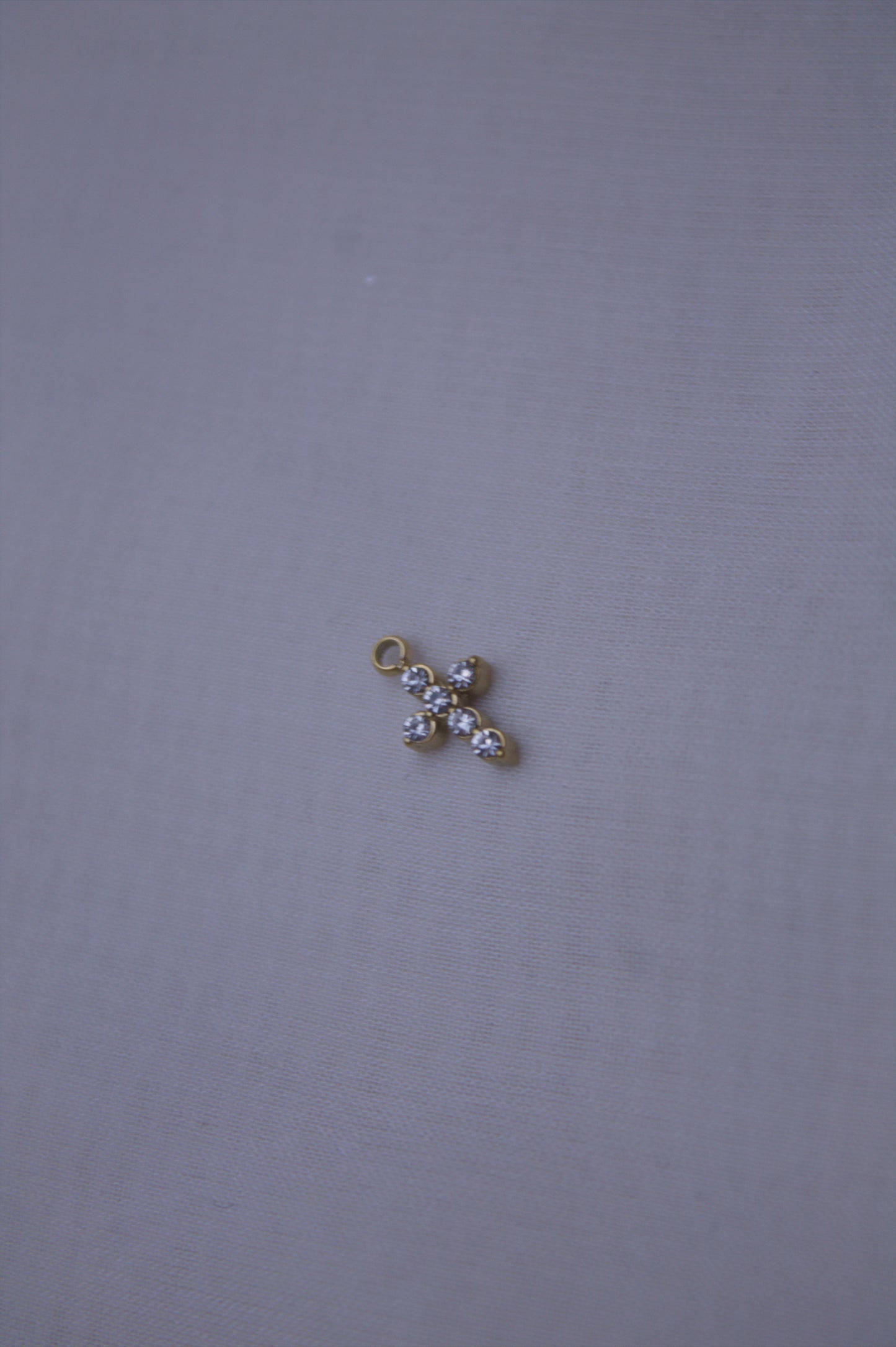 Crystal Gold Cross Charm
