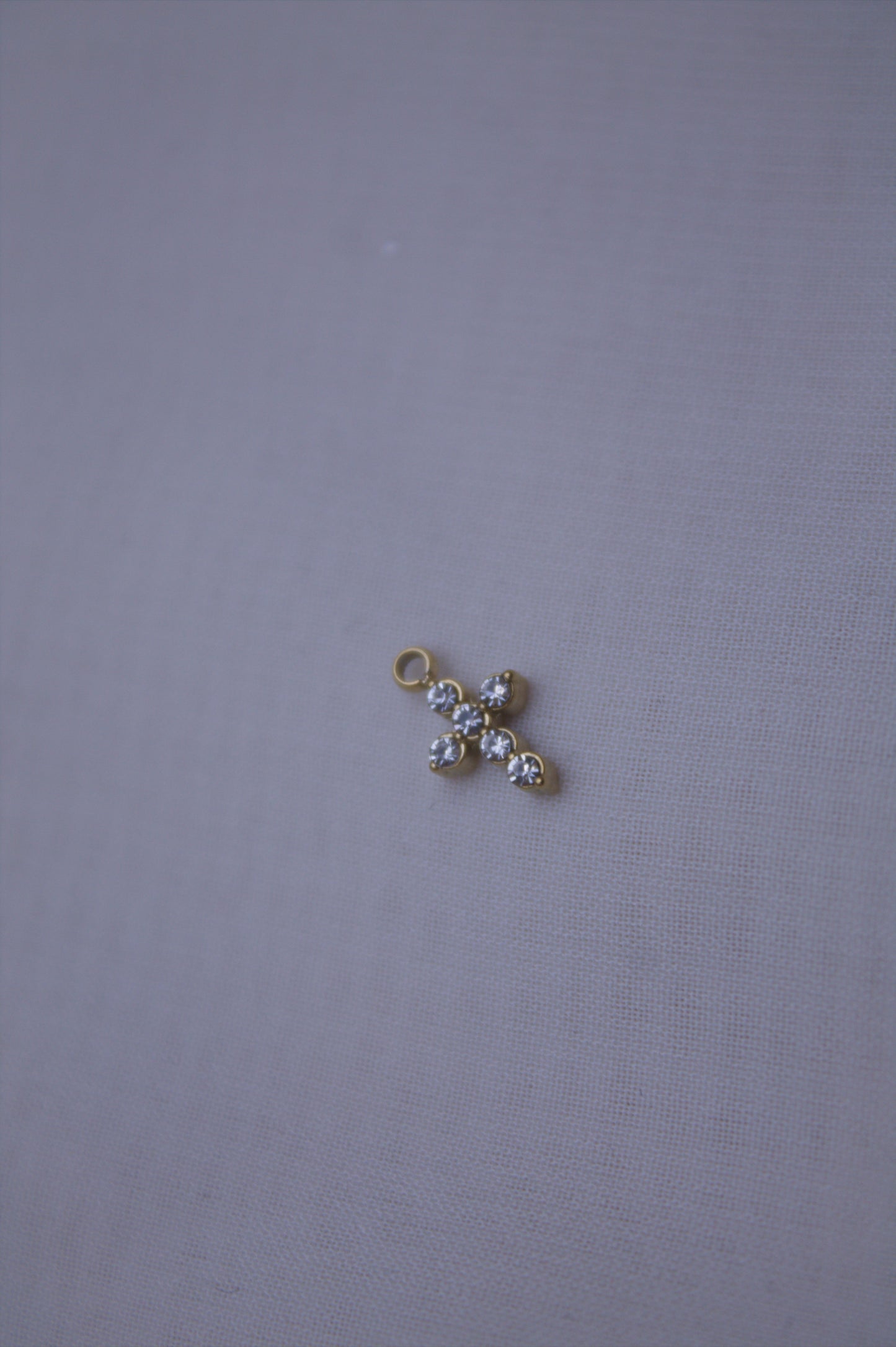 Crystal Gold Cross Charm
