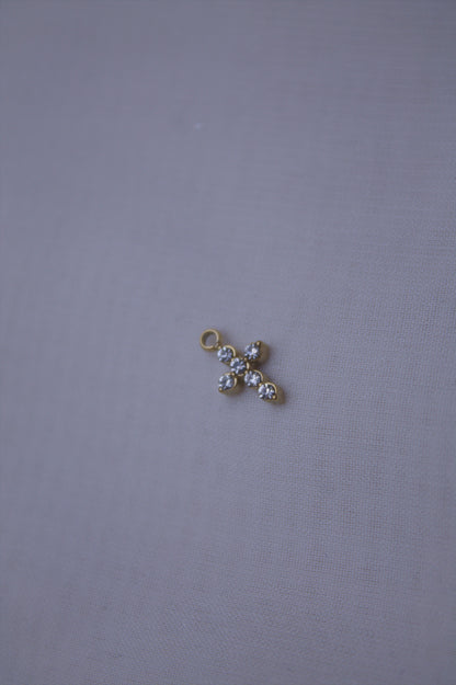 Crystal Gold Cross Charm