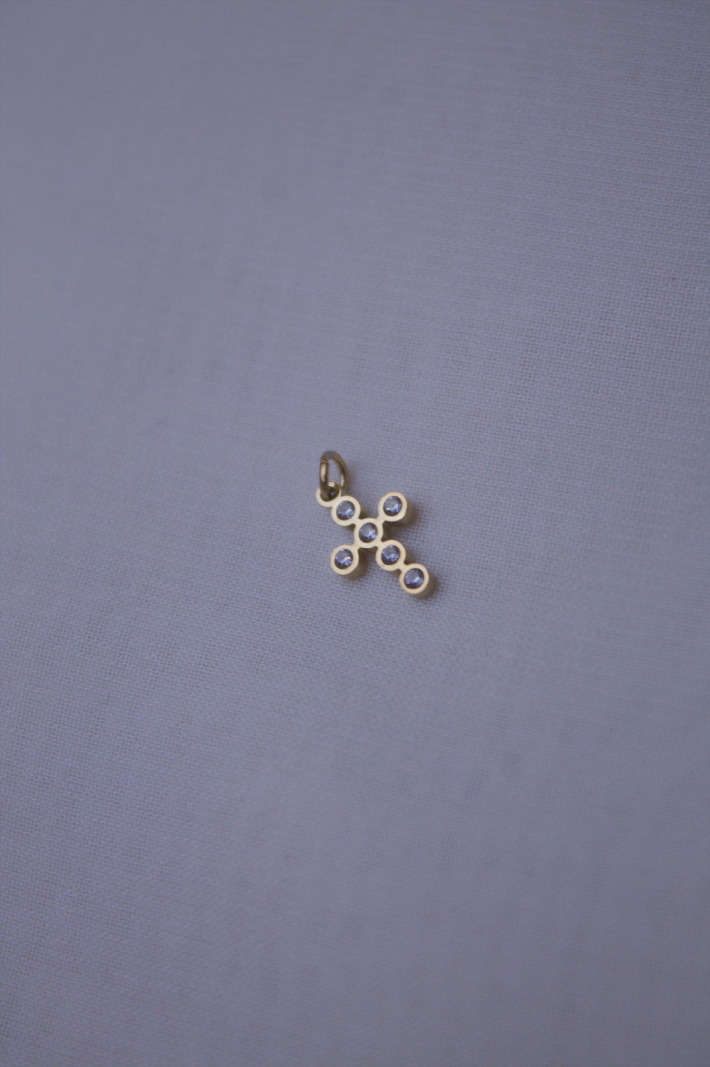 Crystal Gold Bezel Cross Charm