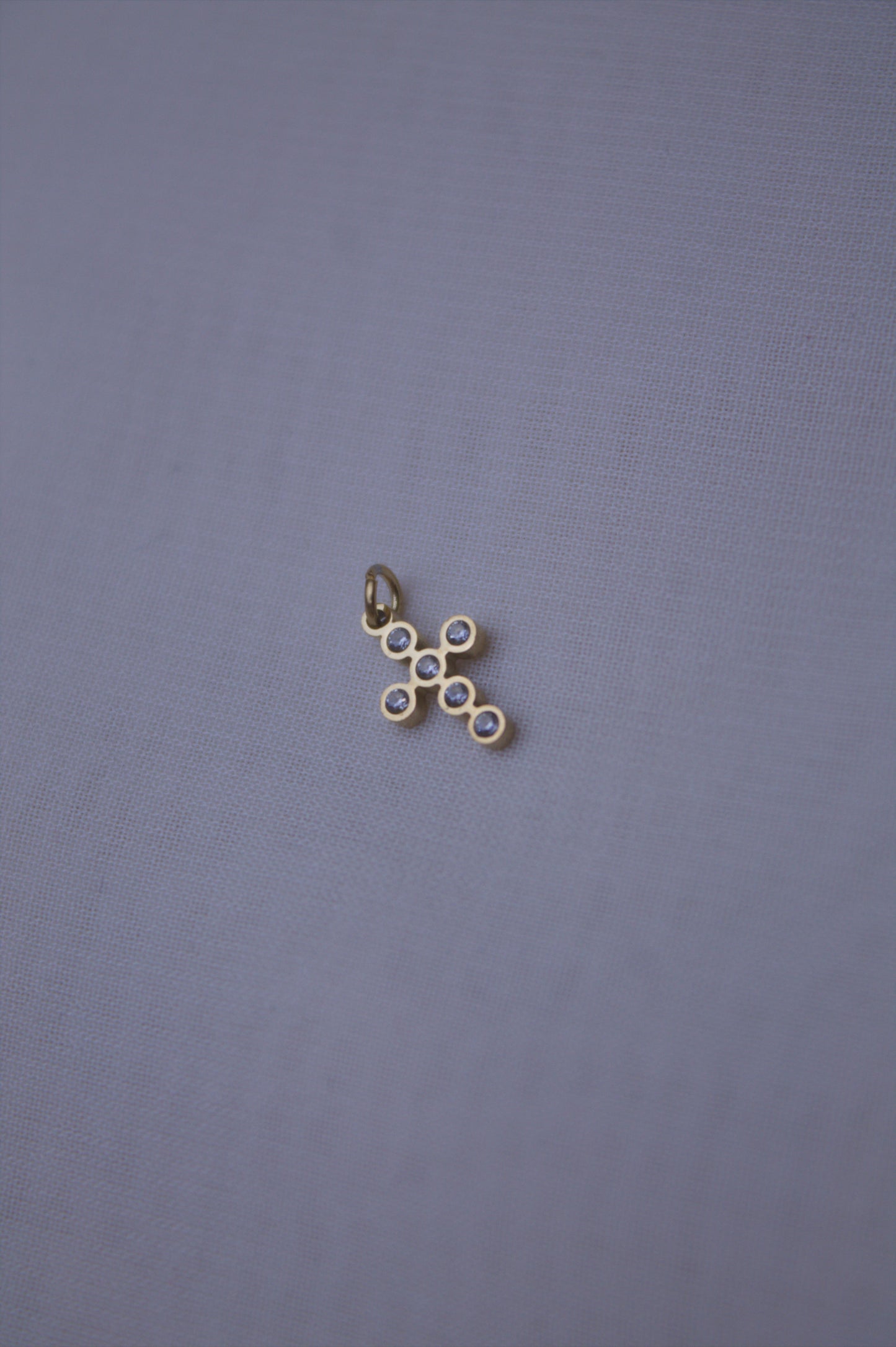 Crystal Gold Bezel Cross Charm