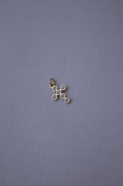 Crystal Gold Bezel Cross Charm