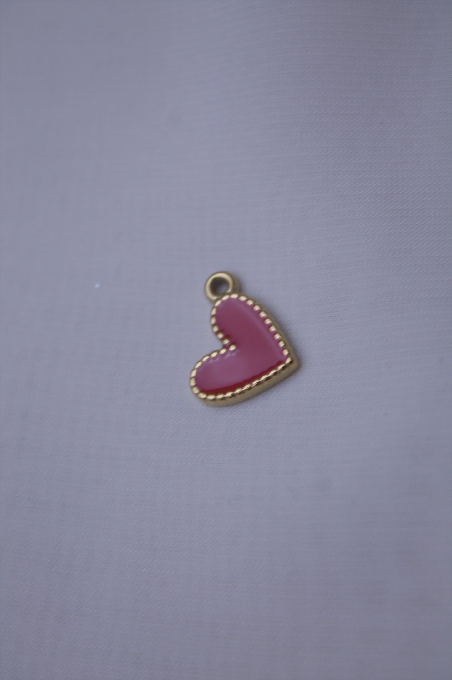Enamel Pink Heart Charm