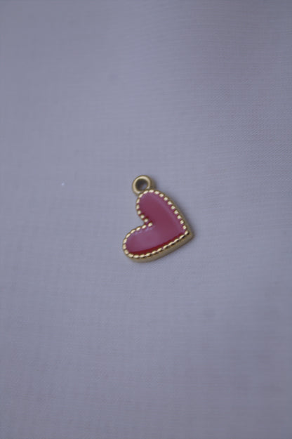 Enamel Pink Heart Charm