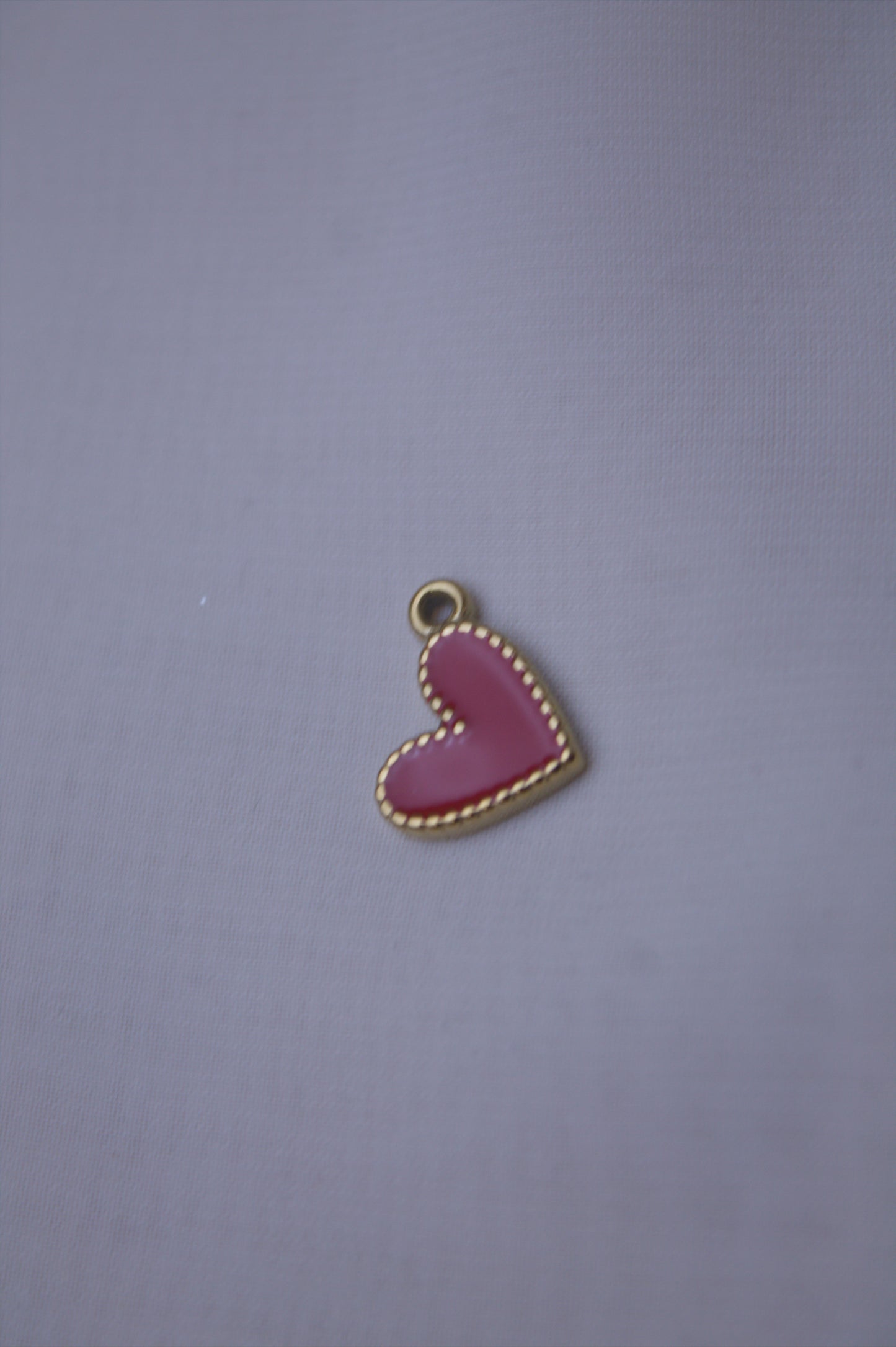 Enamel Pink Heart Charm