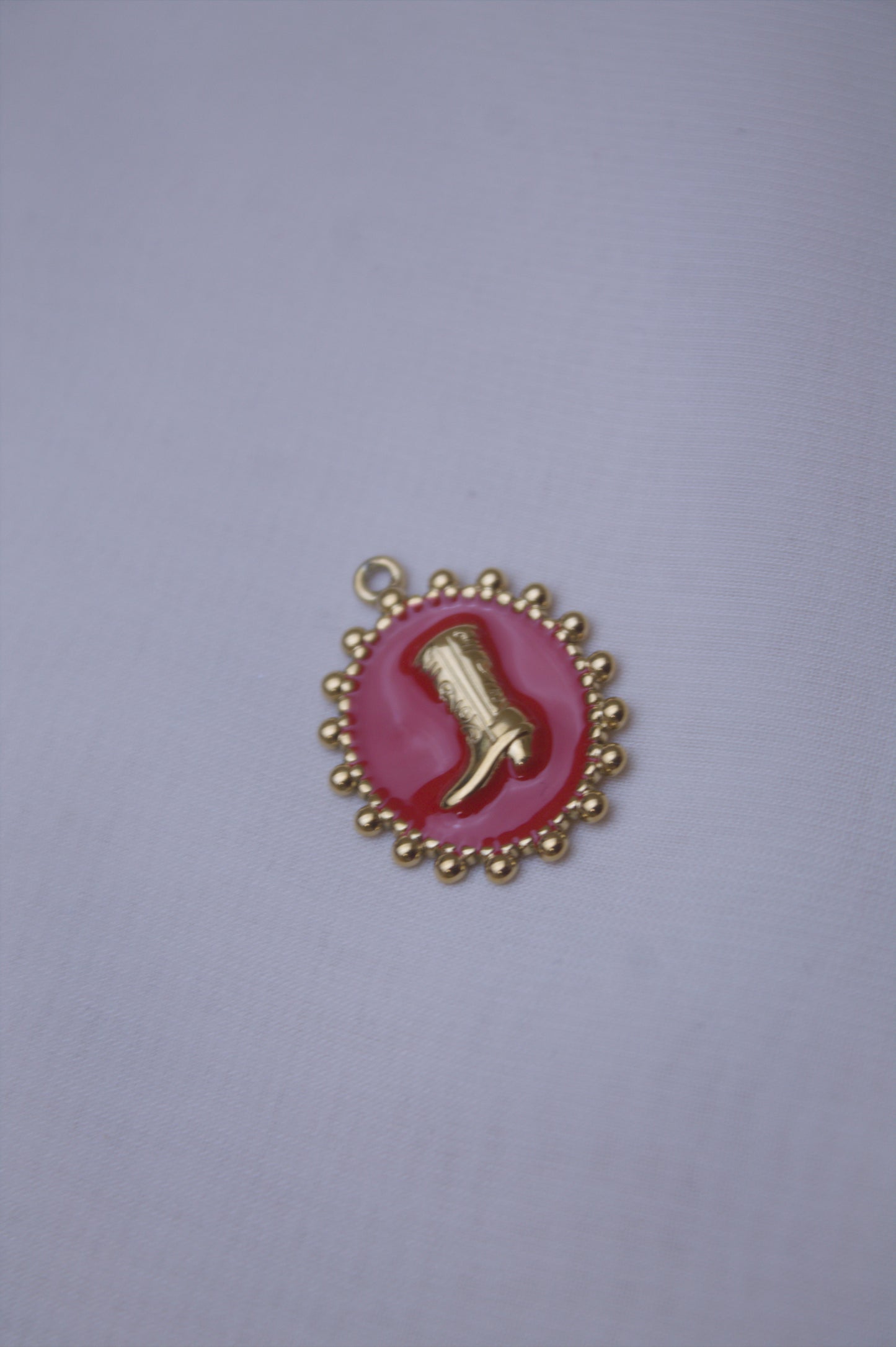 Enamel Pink Cowboy Boot Cameo Charm