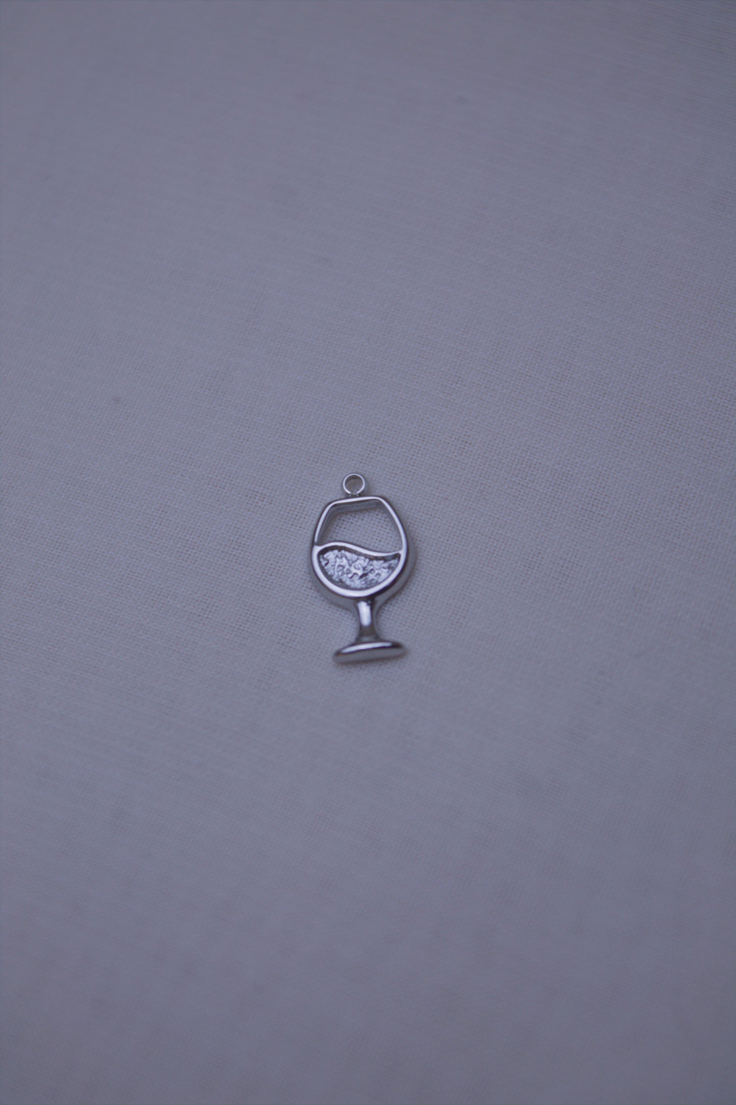 Crystal Silver Wine Glass Charm