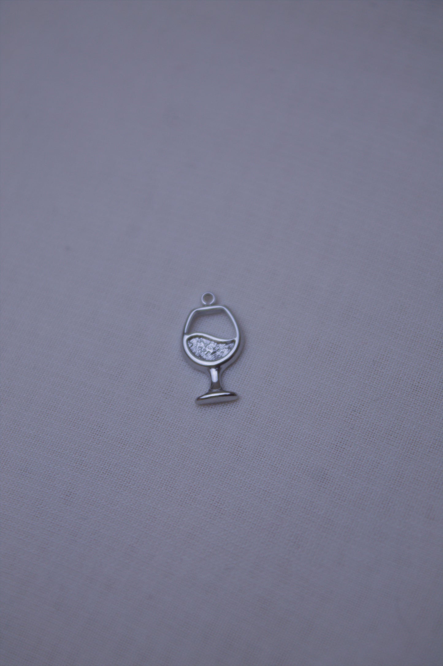 Crystal Silver Wine Glass Charm