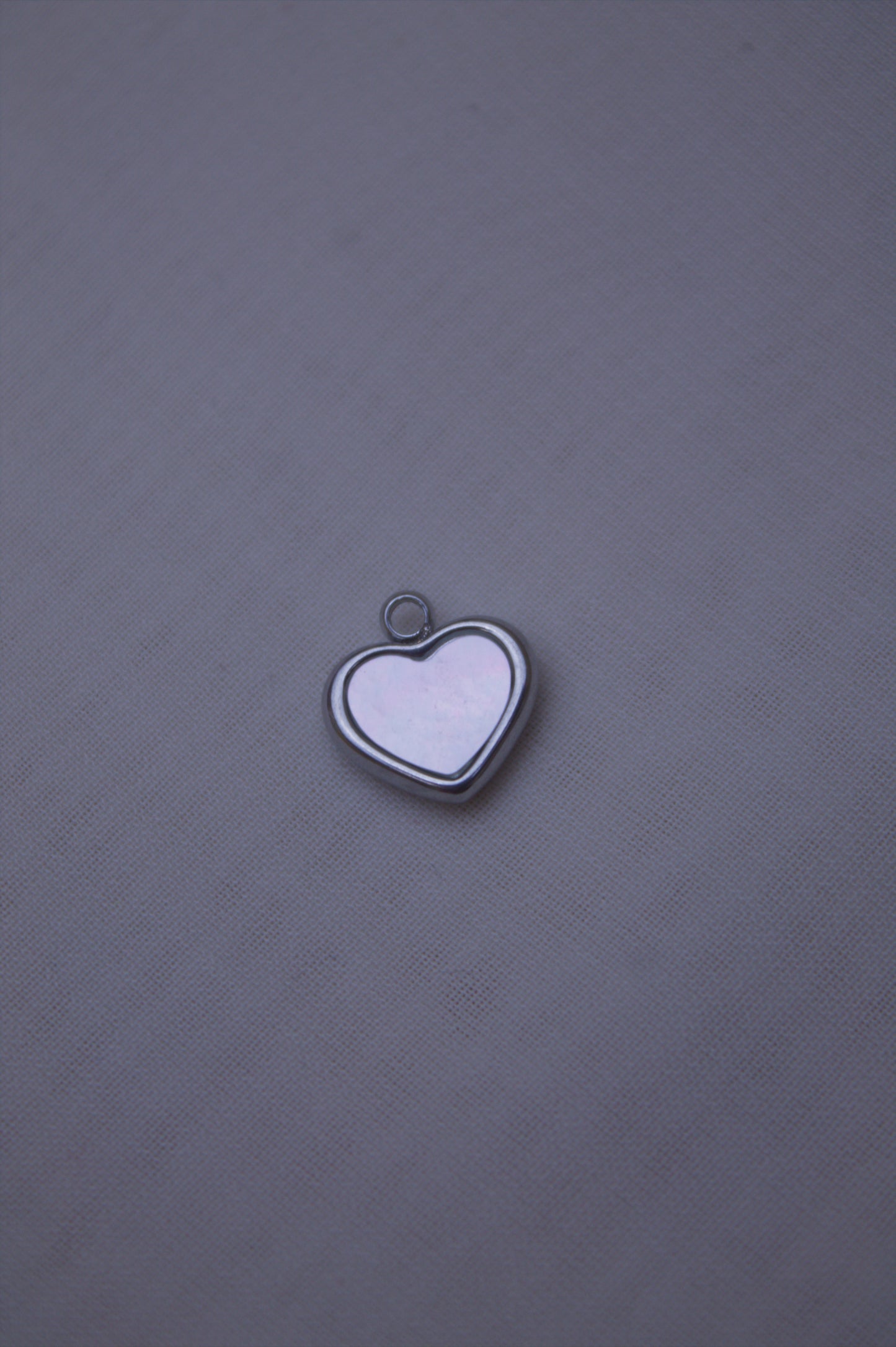 Pearl Silver Heart Charm