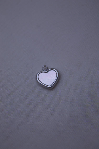 Pearl Silver Heart Charm