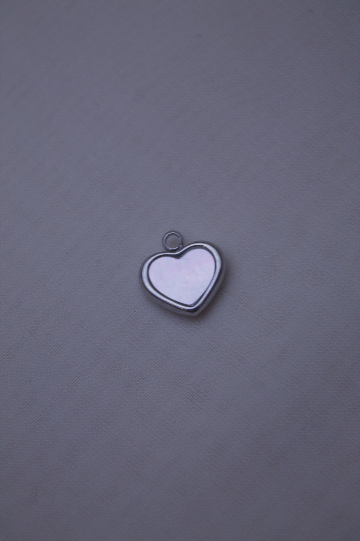 Pearl Silver Heart Charm