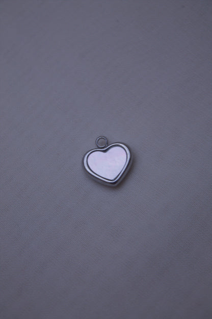 Pearl Silver Heart Charm