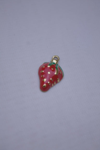 Enamel Red Strawberry Charm